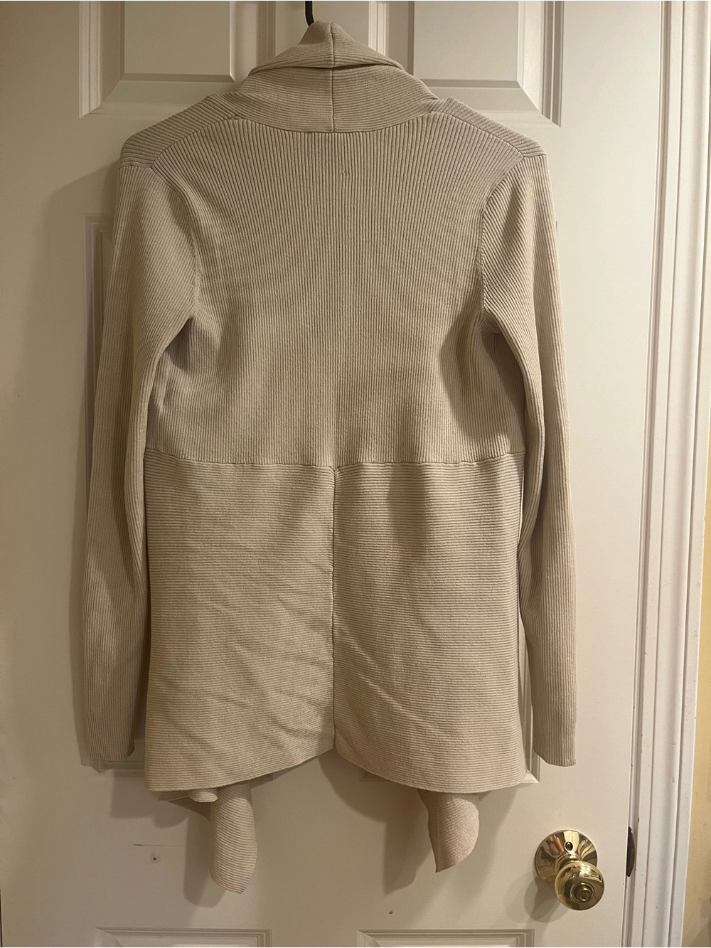 Express Neutral Ribbed Open-Front Cardigan - Picture 3 of 3